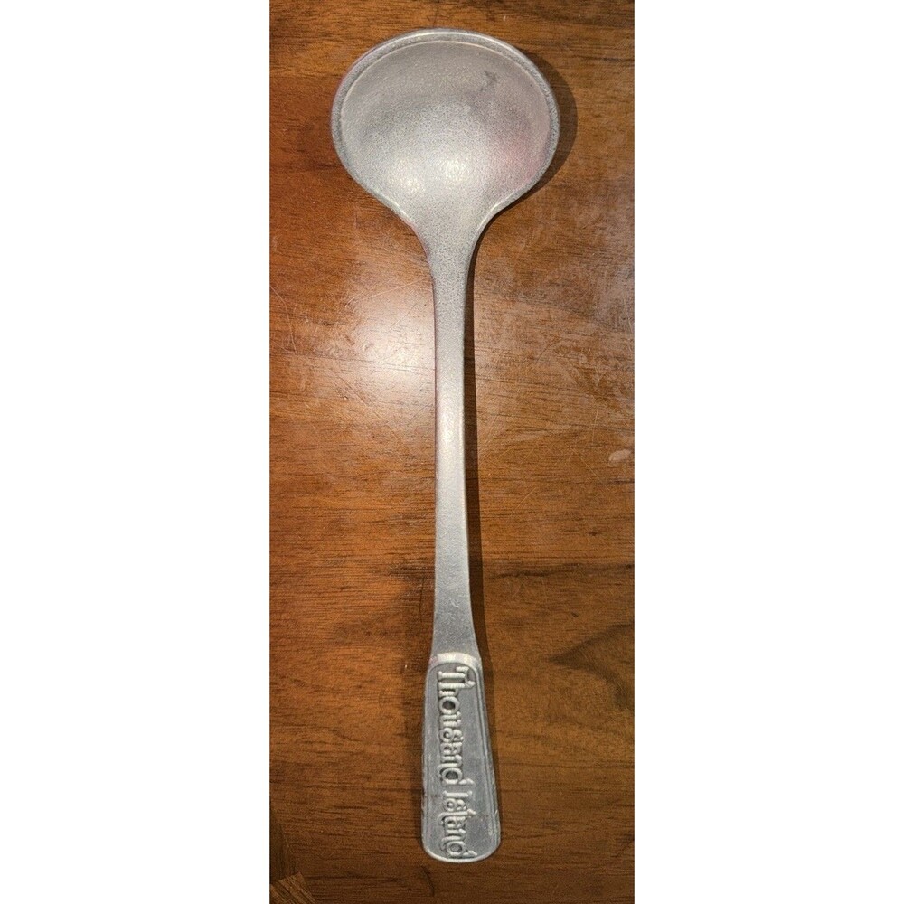 Vintage Wilton Armetale Salad Dressing Ladle Labled THOUSAND ISLAND